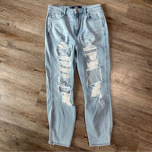 Hollister Ultra High-Rise Mom Jeans Vintage Stretch Denim Size 5 Short Women 27 - Picture 2 of 5